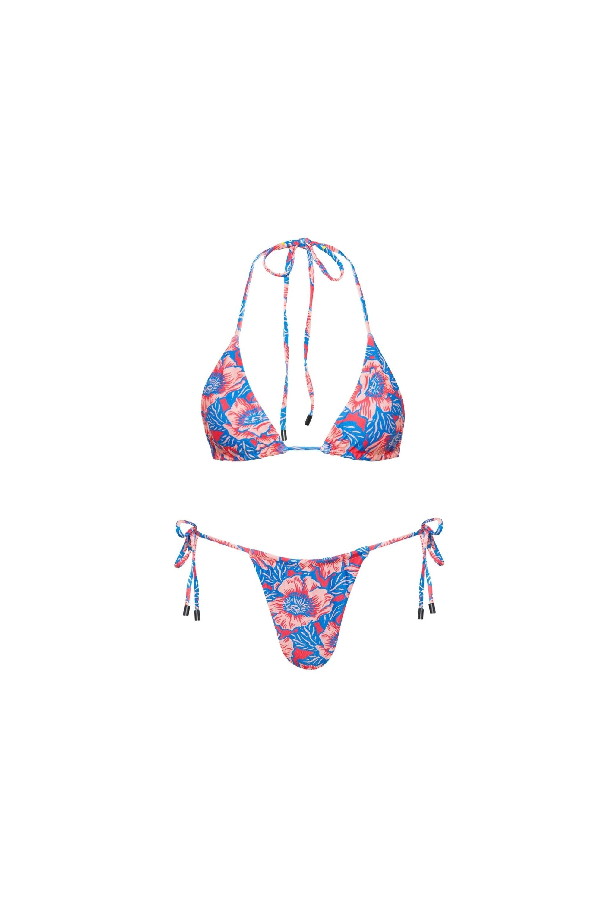 Waikiki Triangle String Bikini Set Hibiscus
