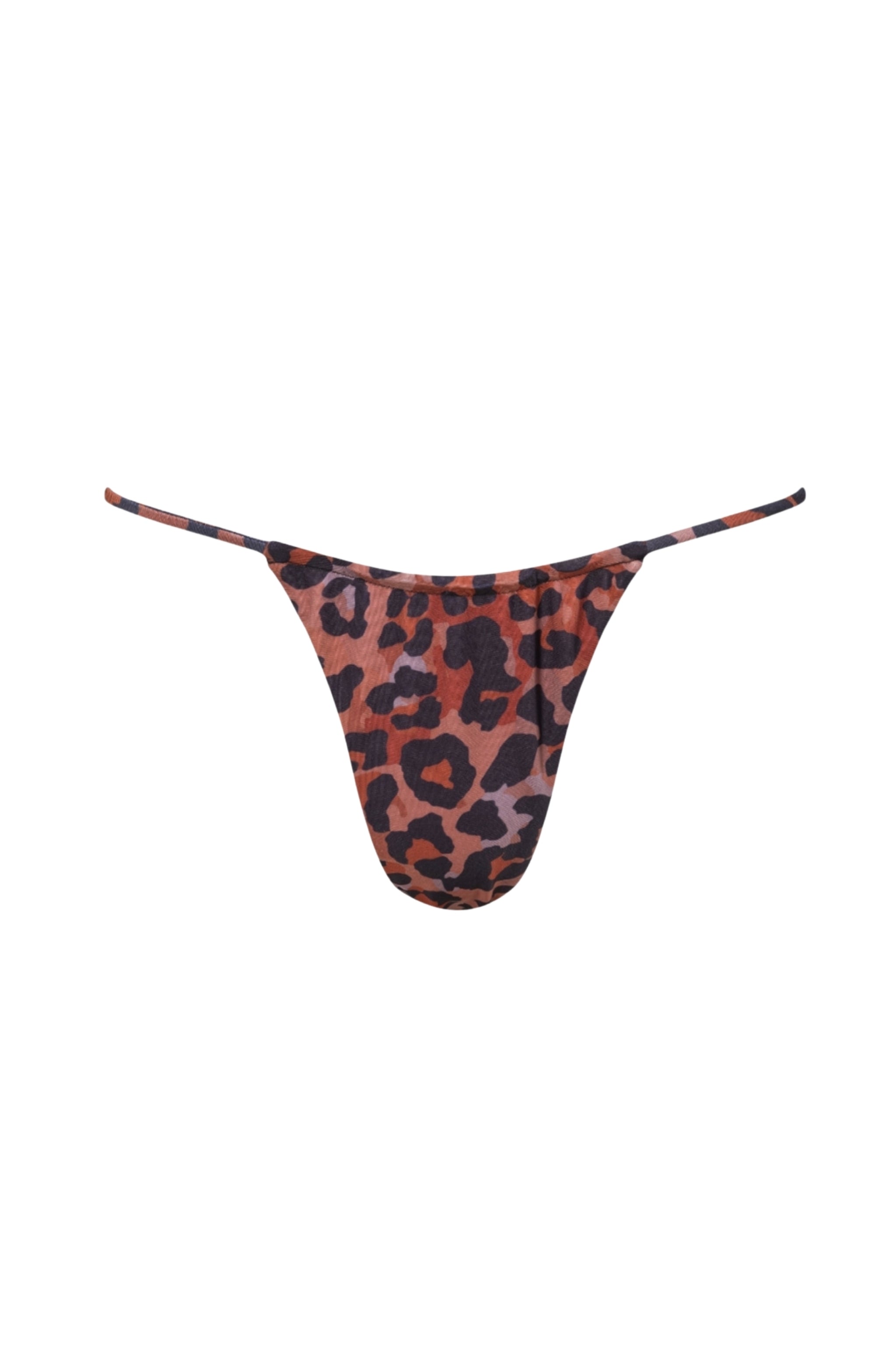 Leopard print thong bikini bottom 