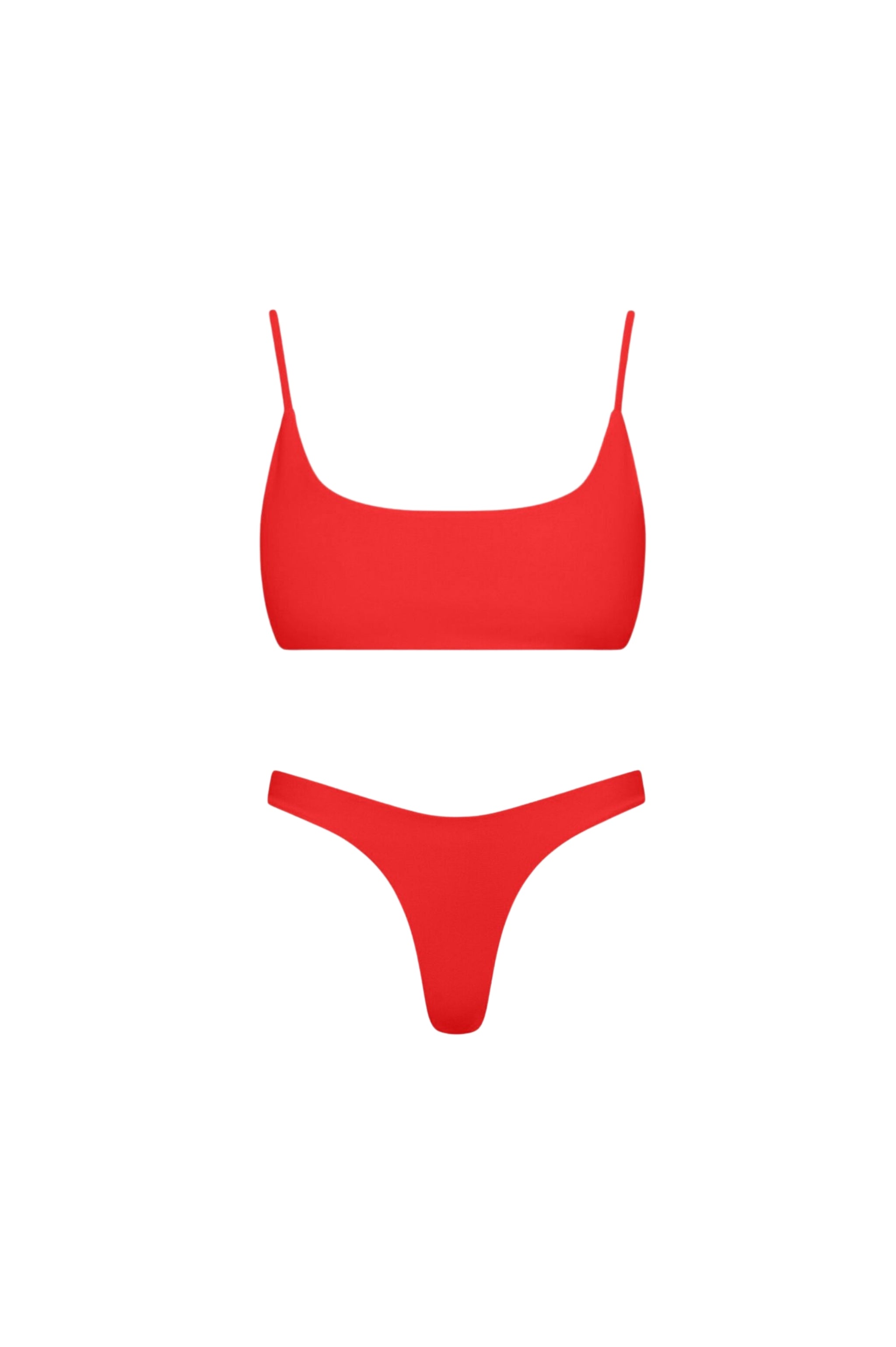 Malibu Bralette Bikini Set Red - PLAYALUXE