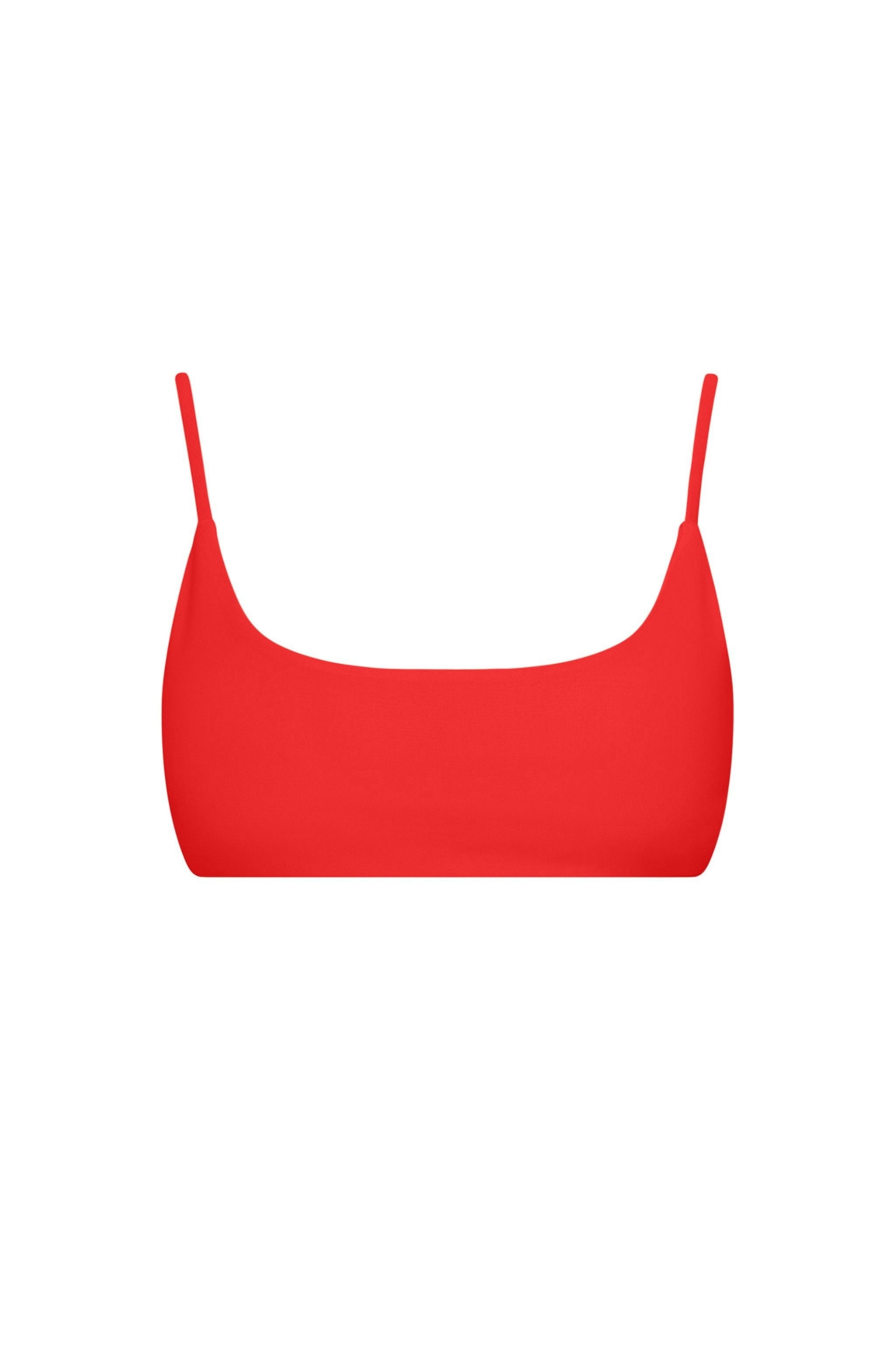 Malibu Bralette Bikini Top Red - PLAYALUXE