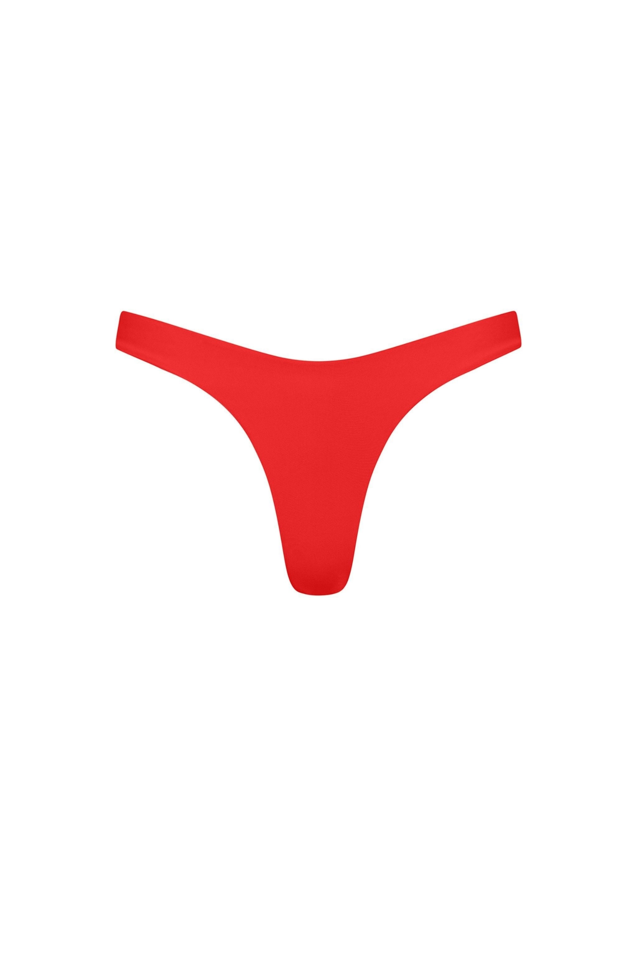 Malibu High Cut Bikini Bottom Red - PLAYALUXE
