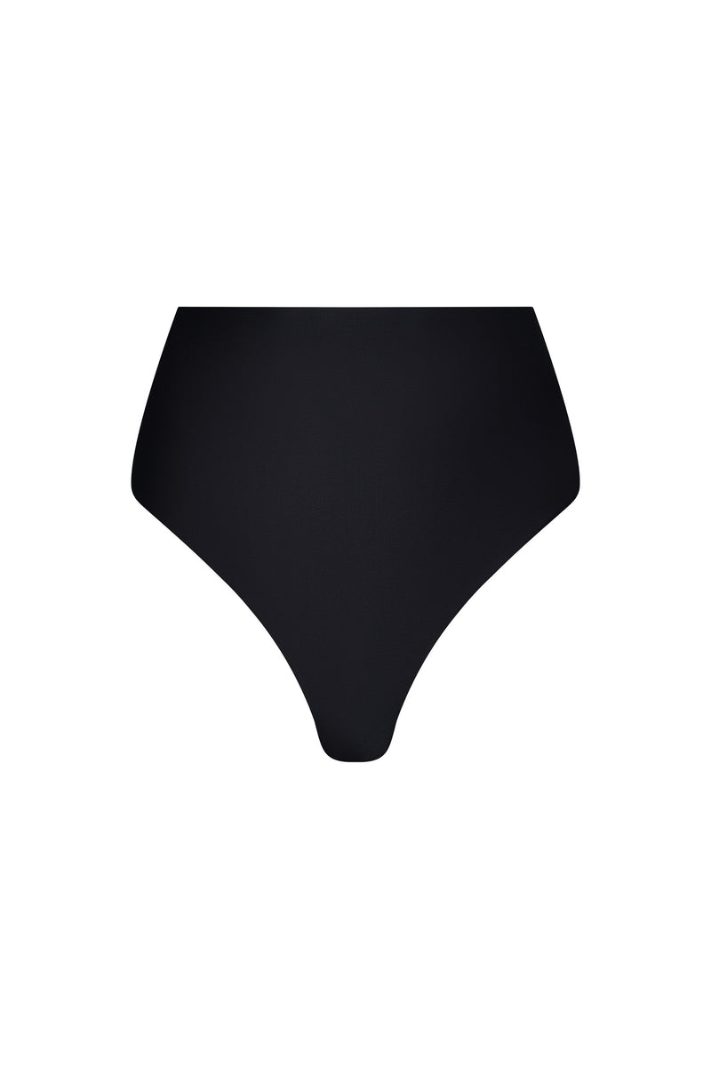 Palermo High Waist Bikini Bottom Black - PLAYALUXE