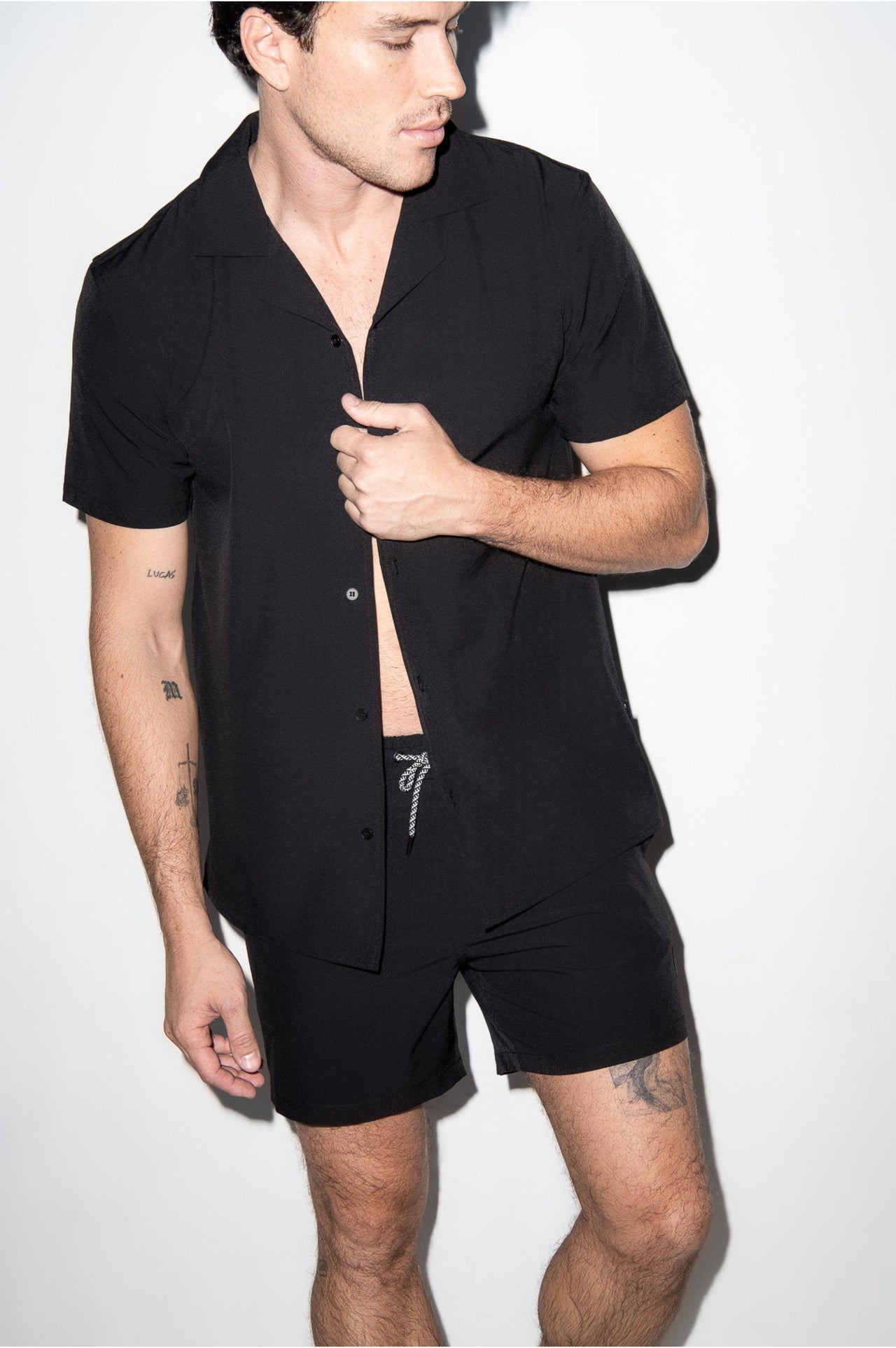 Saint Tropez Cabana Shirt Black
