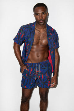 Saint Tropez Cabana Set Navy Palm