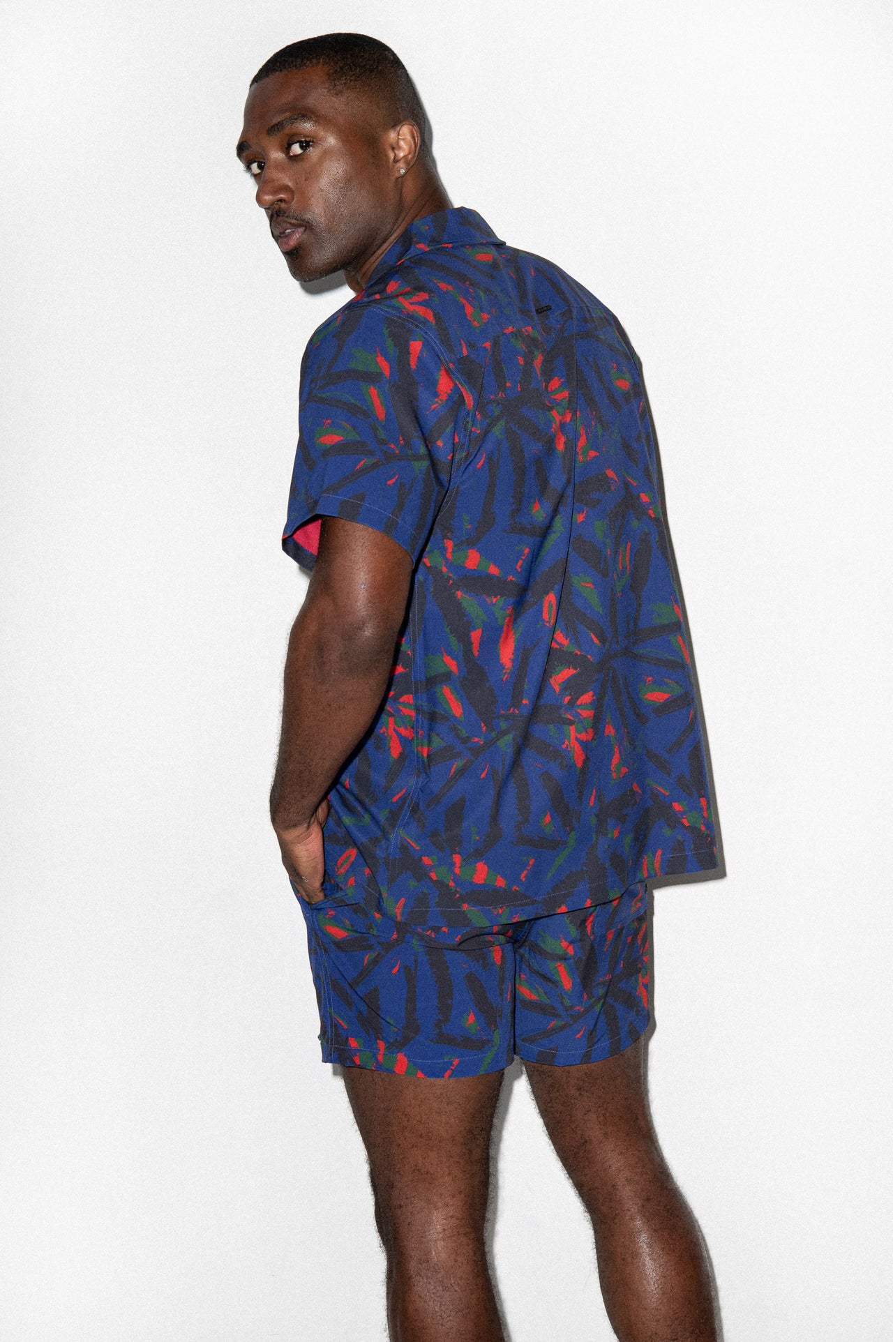 Saint Tropez Cabana Set Navy Palm