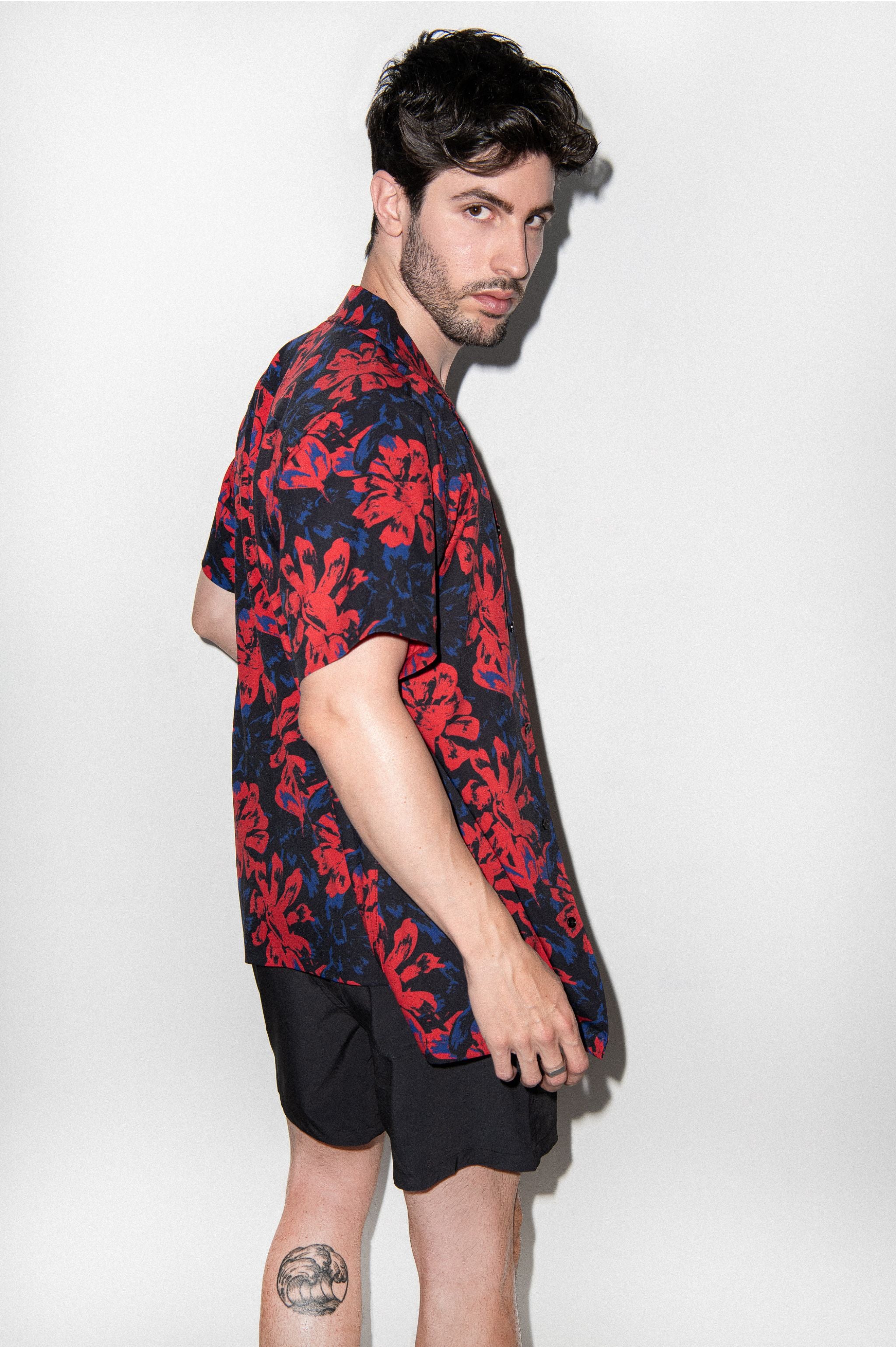 Saint Tropez Red Vintage Floral Cabana Shirt