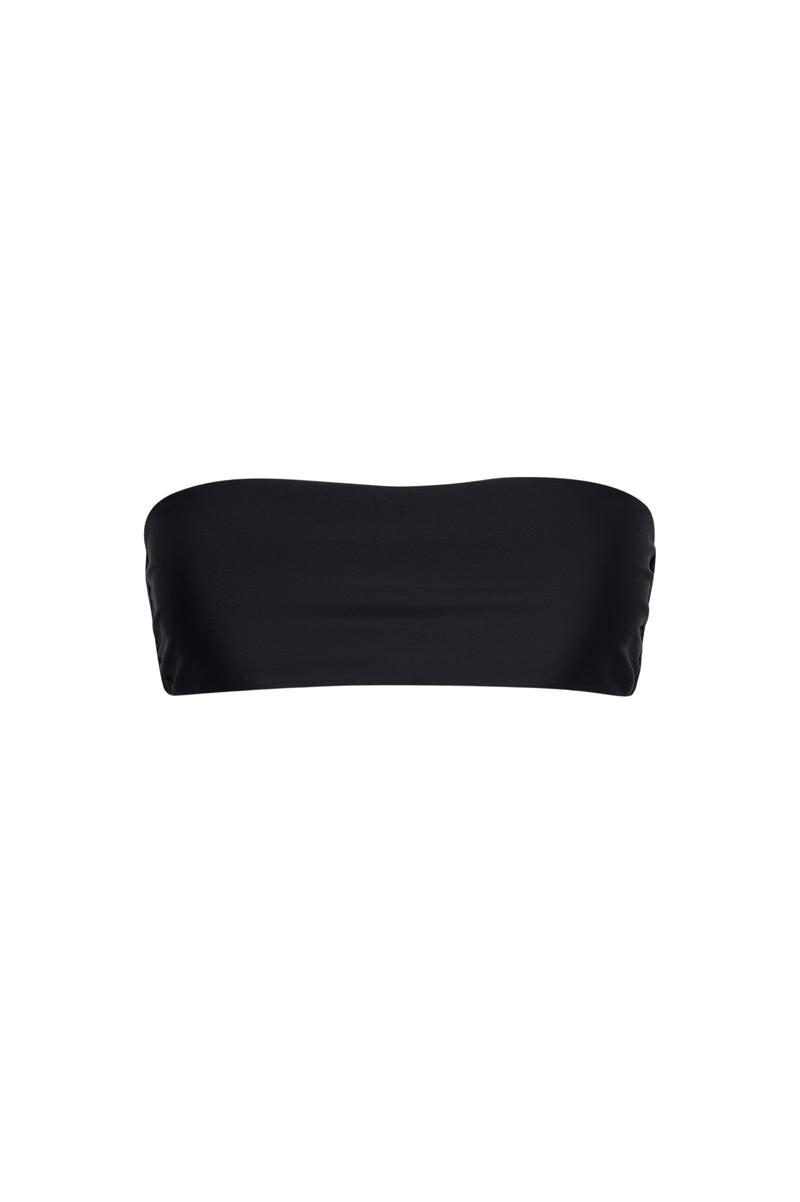 Santorini Seamless Bandeau Bikini Top Black - PLAYALUXE