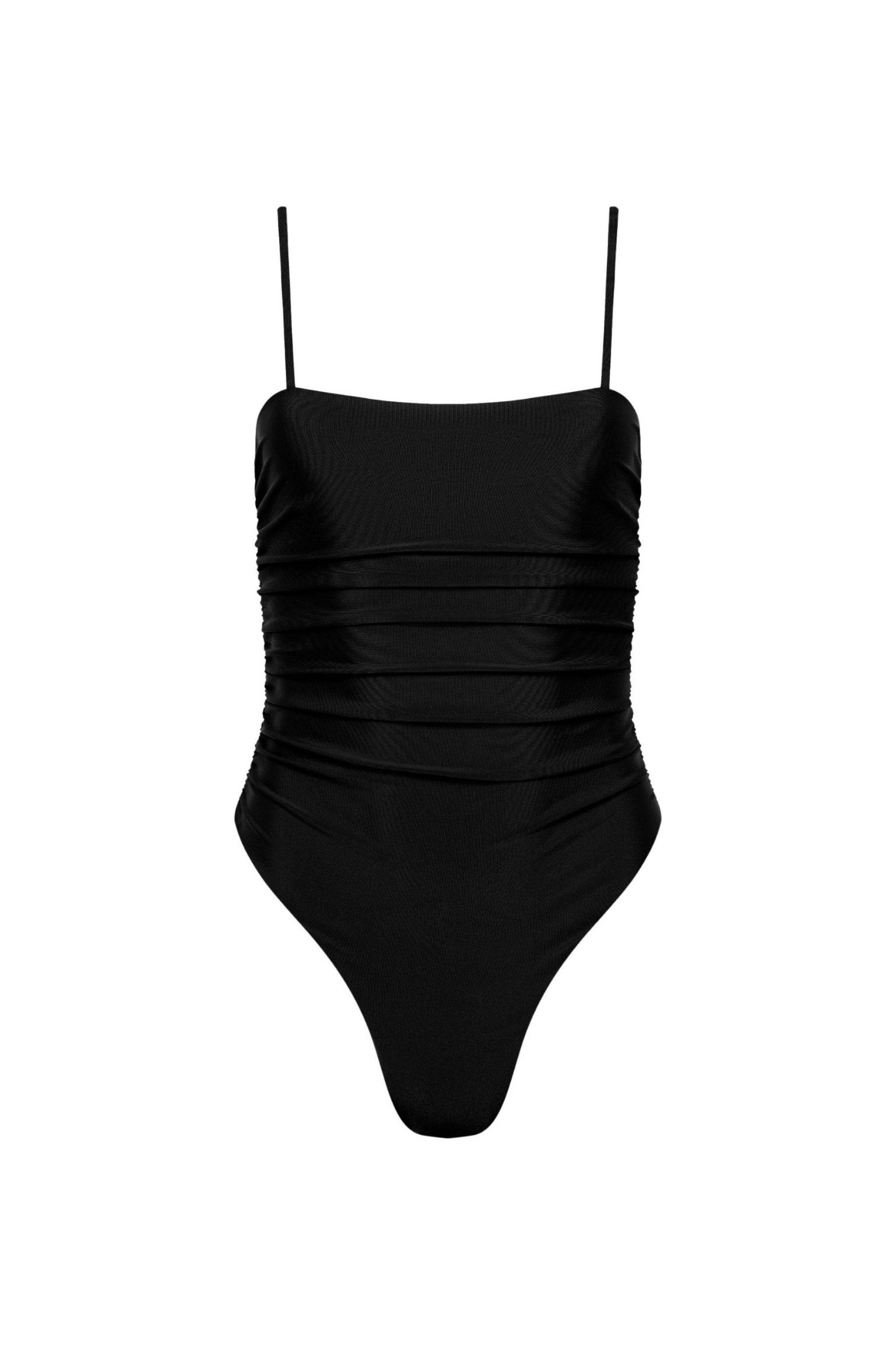 Seychelles Ruched One Piece Black - PLAYALUXE