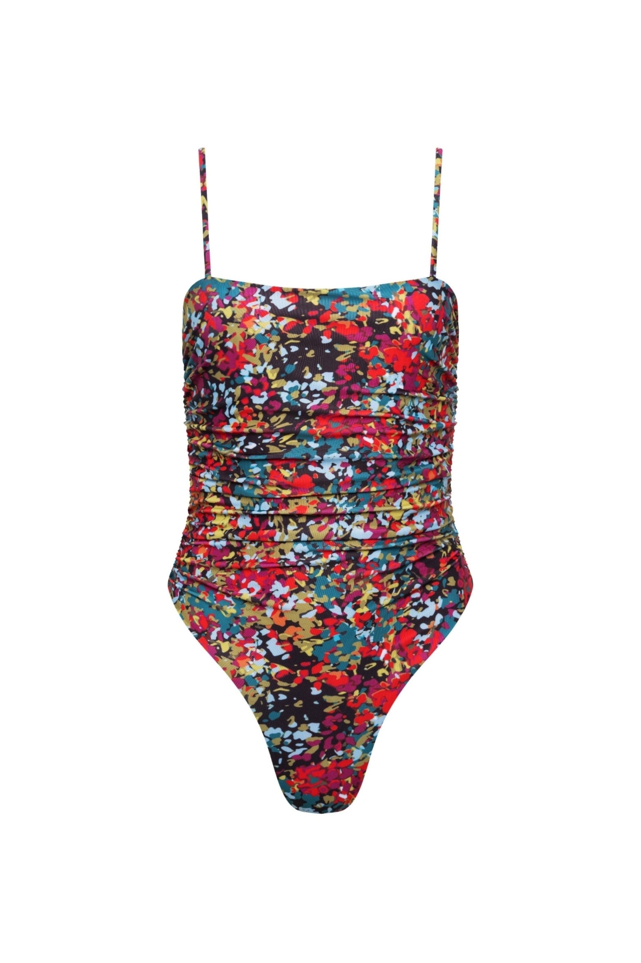 Seychelles Ruched One Piece Red Confetti - PLAYALUXE