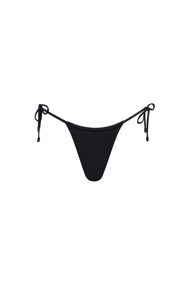Waikiki Side Tie Bikini Bottom Black - PLAYALUXE