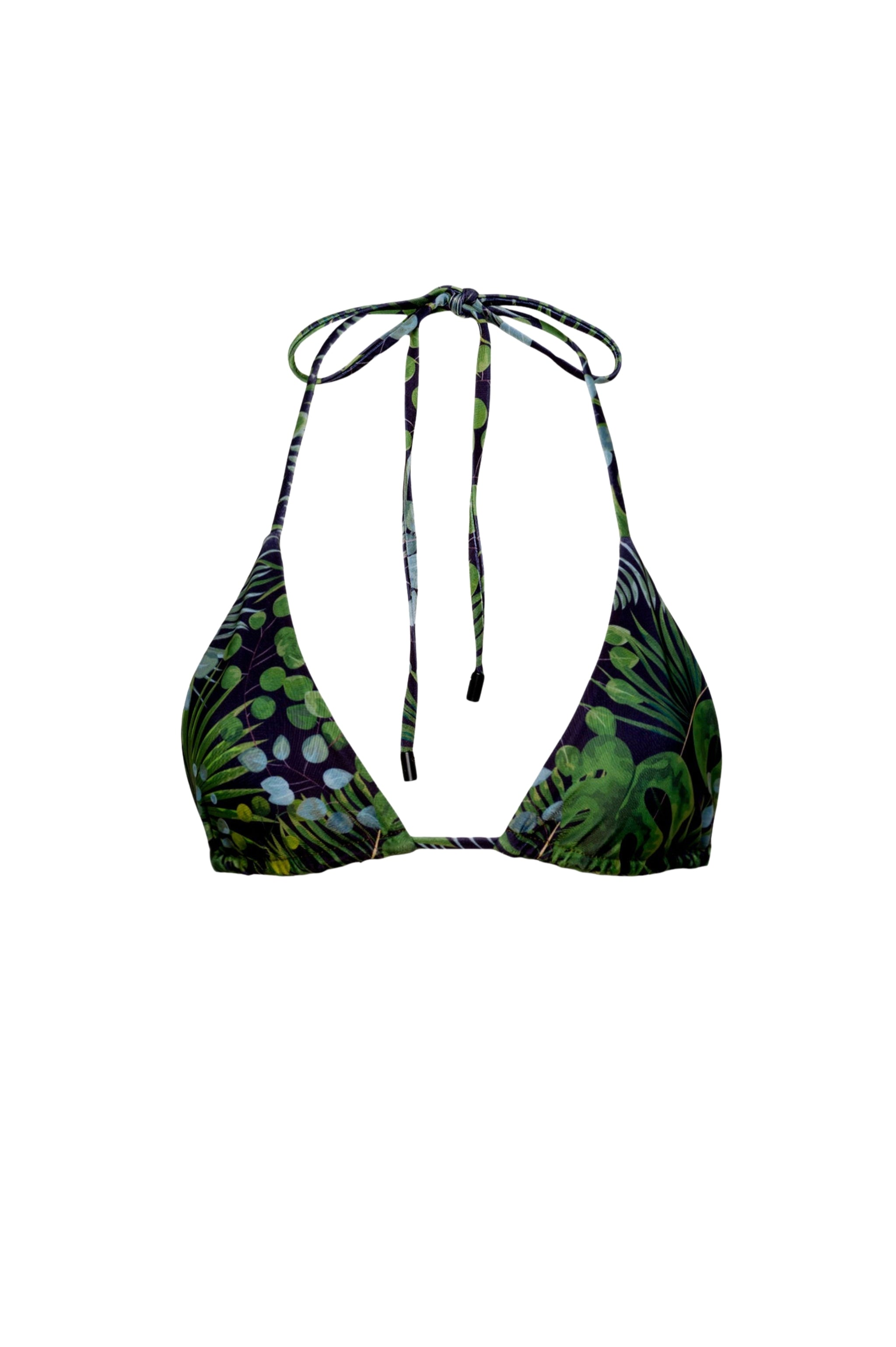Waikiki Triangle Bikini Top Green Palm - PLAYALUXE