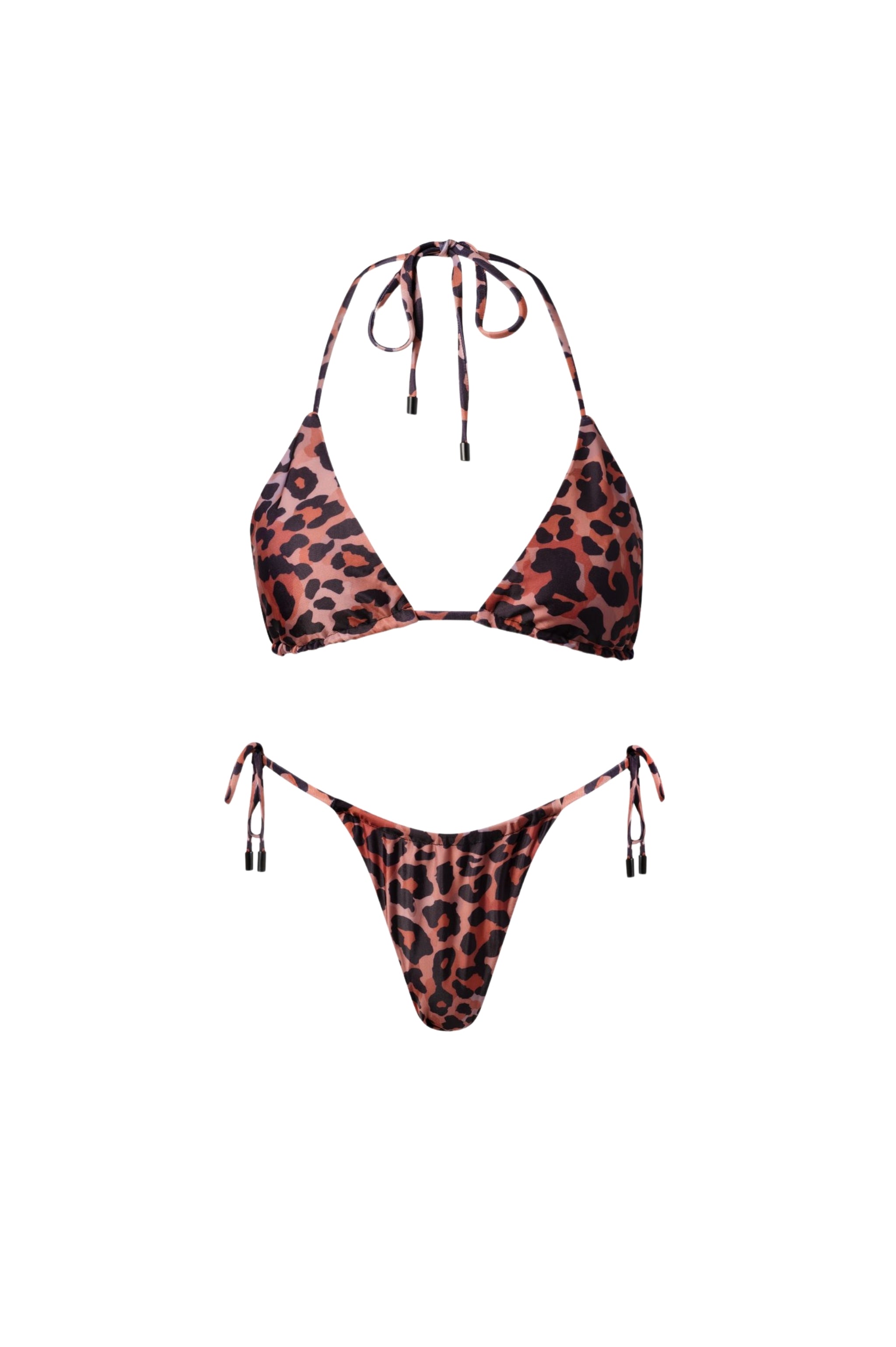 Waikiki Triangle String Bikini Set Leopard - PLAYALUXE